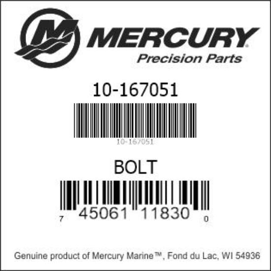 Mercury M6 x 20 Bolt S/S - Genuine